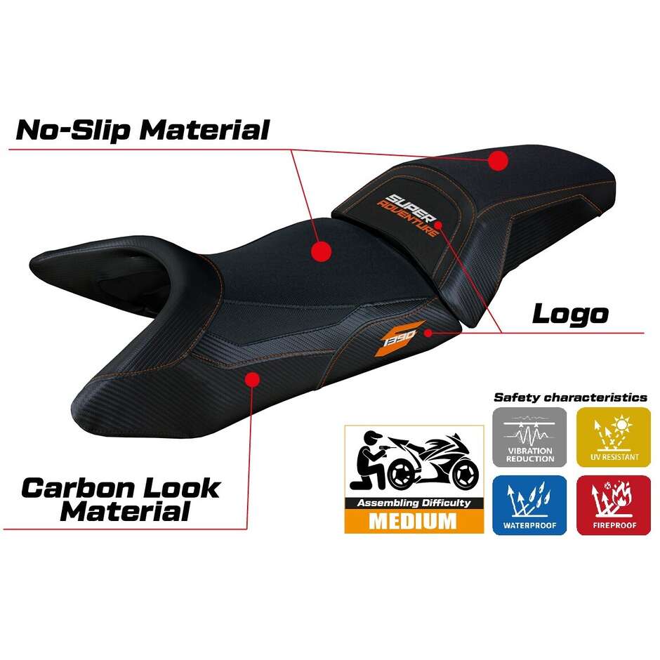 Rivestimento Sella TPZ Italia Specifico Per KTM 1390 Super Adventure S 2025 Modello Enns