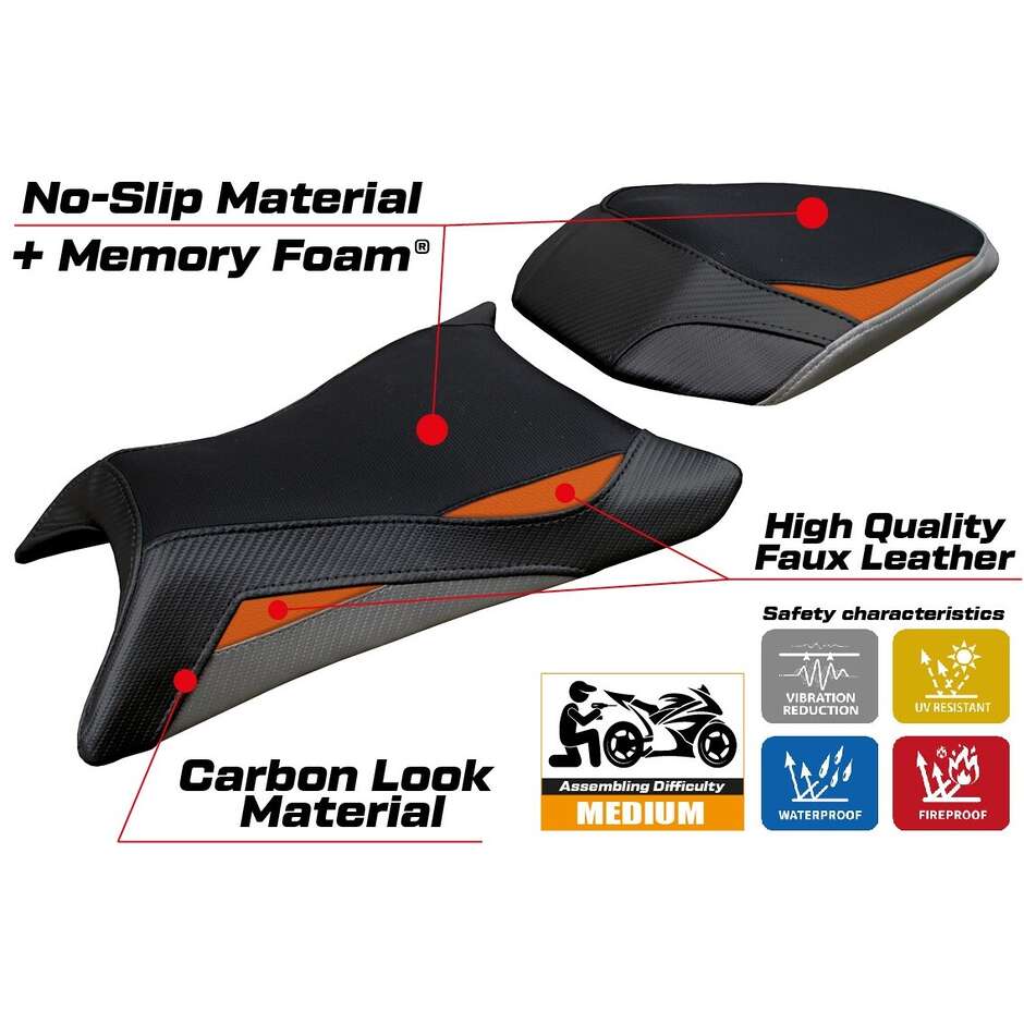 Rivestimento Sella TPZ Italia Specifico Per KTM 390 Duke  2024-2025 Modello Mora Comfort System