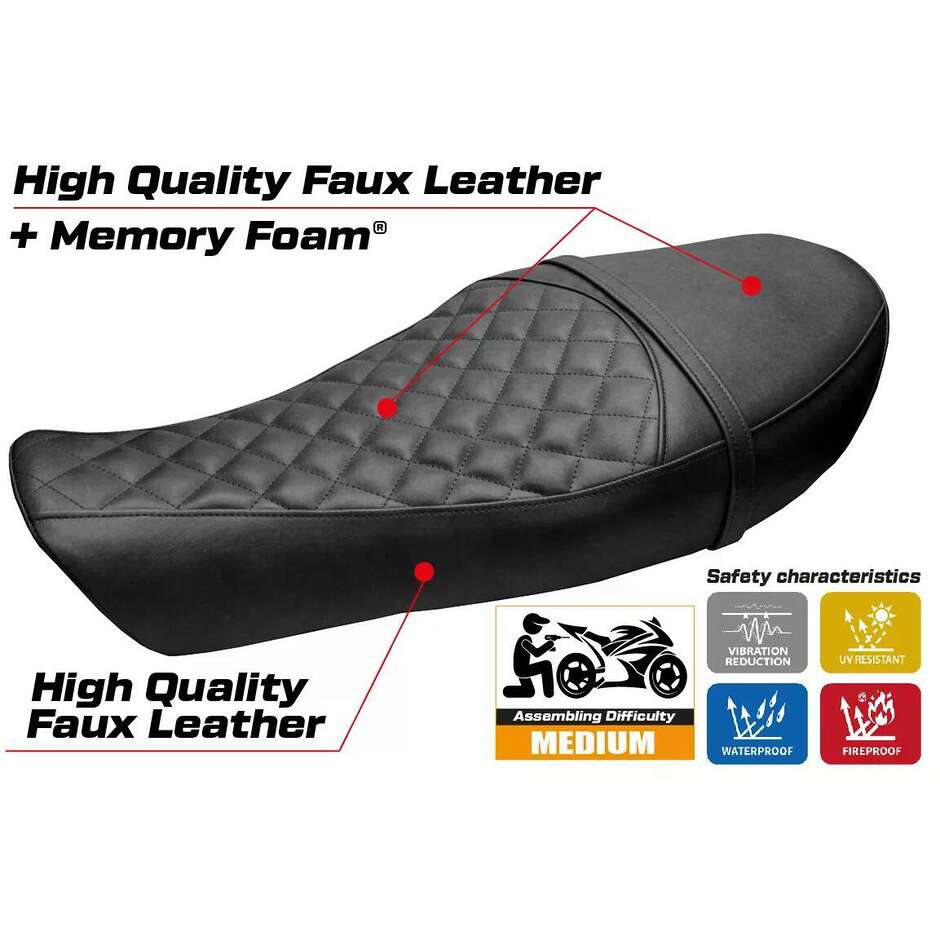 Rivestimento Sella TPZ Italia Specifico Per Moto Guzzi V9 Roamer 2016-2024 Modello Aversa Comfort System