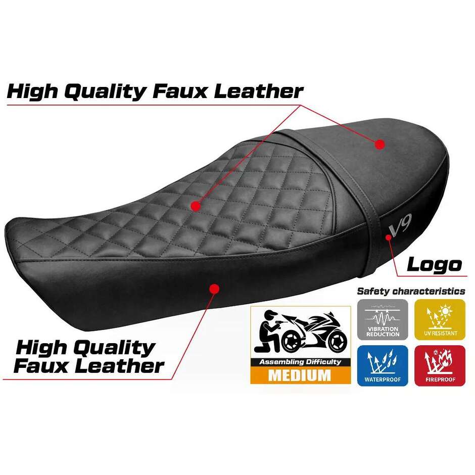 Rivestimento Sella TPZ Italia Specifico Per Moto Guzzi V9 Roamer 2016-2024 Modello Aversa