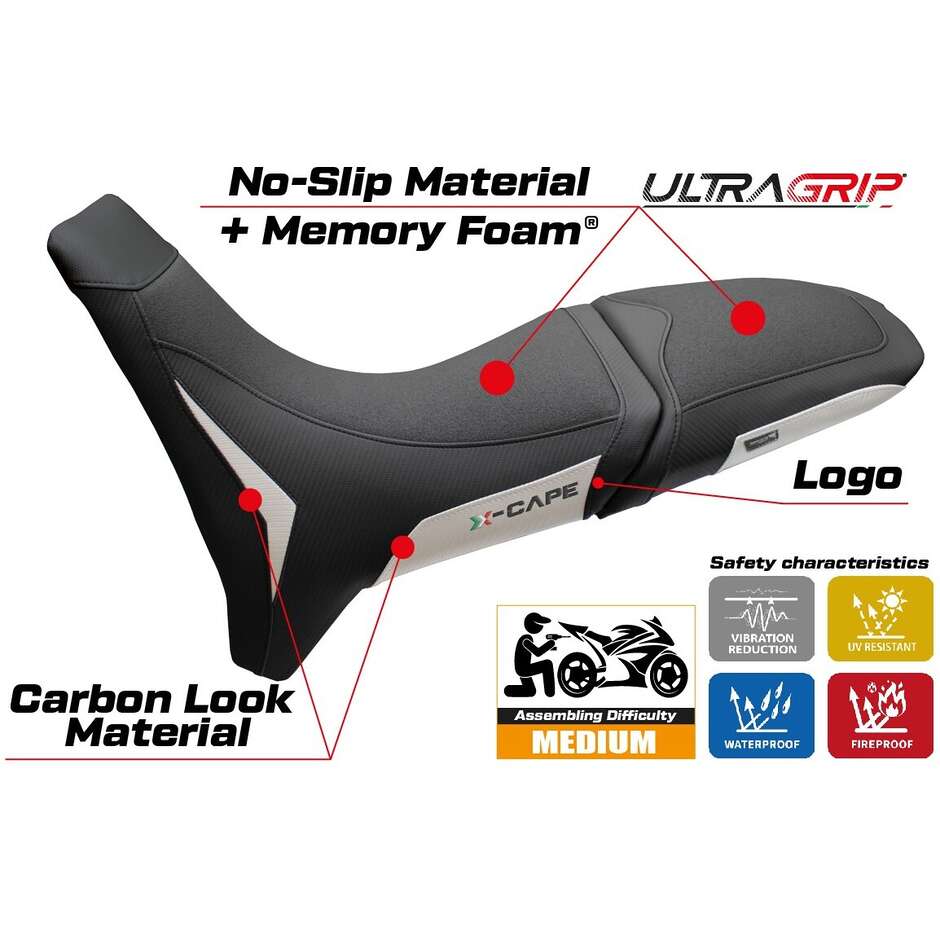 Rivestimento Sella TPZ Italia Specifico Per Moto Morini X-Cape 700 2025 - 2026 Modello Rieti Ultragrip Comfort System