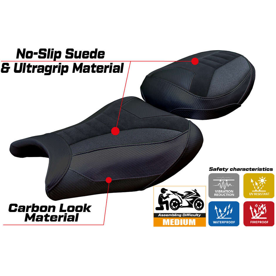 Rivestimento Sella TPZ Italia Specifico Per Suzuki GSX R 1300 Hayabusa 2008 - 2020 Modello Japan Velvet Ultragrip