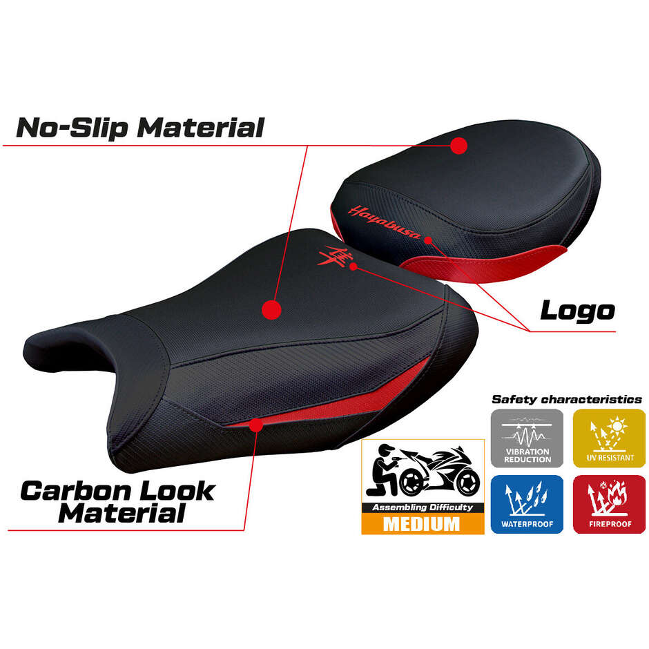 Rivestimento Sella TPZ Italia Specifico Per Suzuki GSX R 1300 Hayabusa 2008 - 2020 Modello Japan