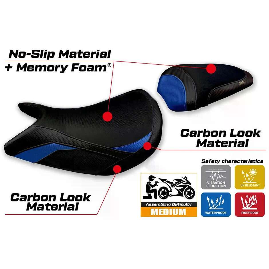 Rivestimento Sella TPZ Italia Specifico Per Suzuki GSX S 1000 2021-2025 Modello Lindi Comfort System