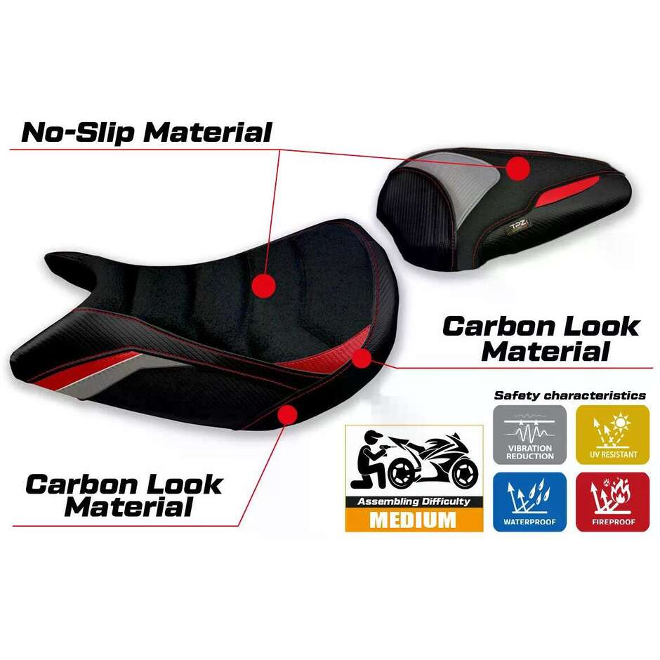 Rivestimento Sella TPZ Italia Specifico Per Suzuki GSX S 1000 2021-2025 Modello Lindi Special Color Ultragrip