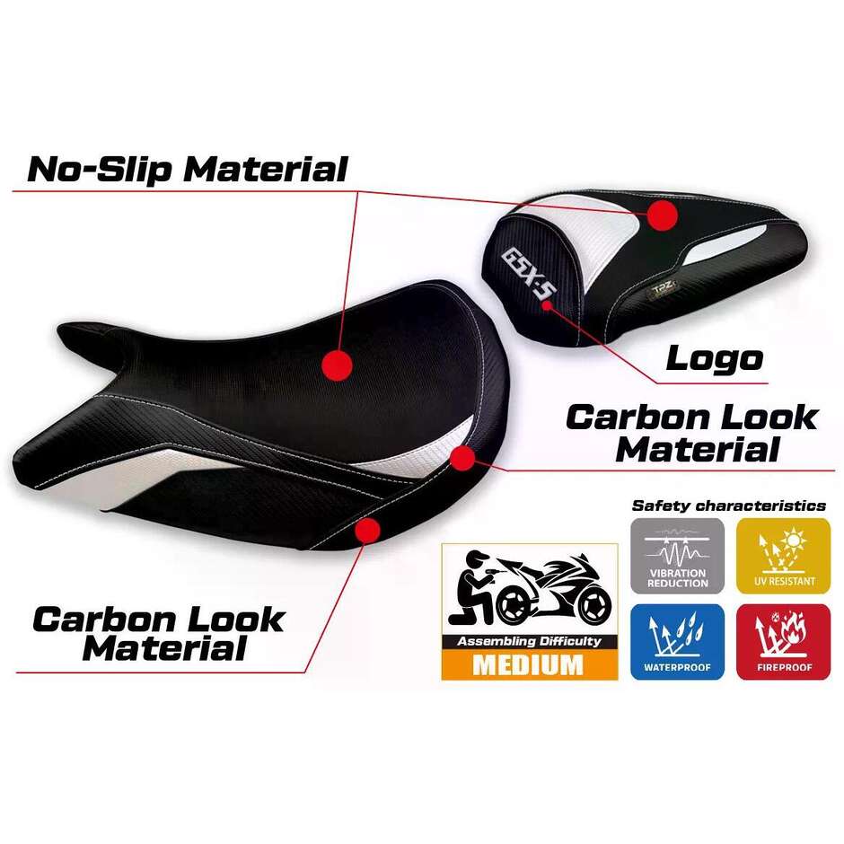 Rivestimento Sella TPZ Italia Specifico Per Suzuki GSX S 1000 2021-2025 Modello Lindi