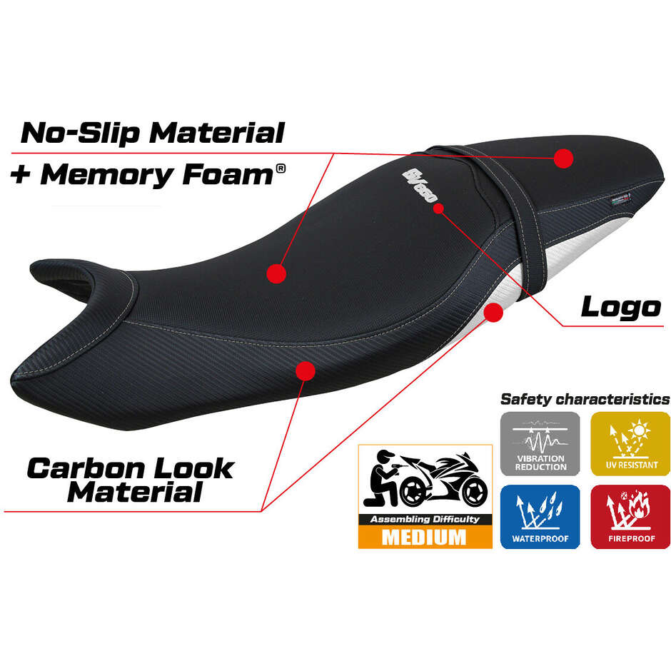 Rivestimento Sella TPZ Italia Specifico Per Suzuki SV 650 2016-2025 Modello Shibuya Comfort System