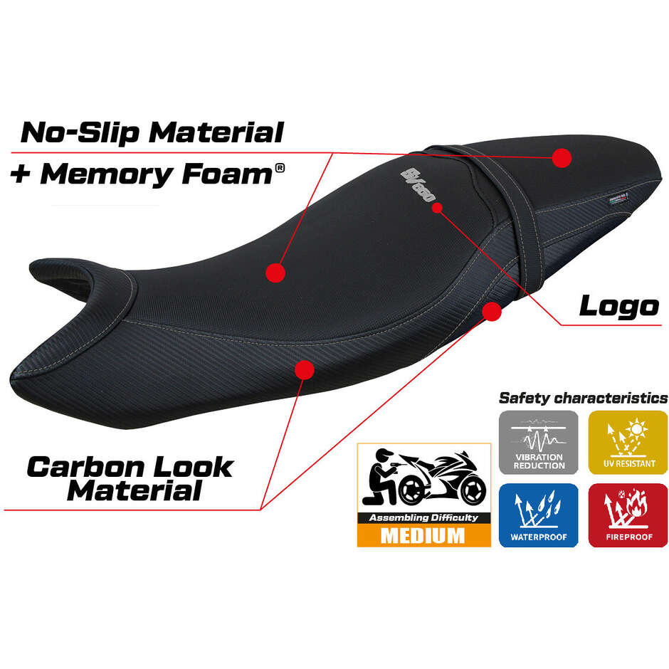Rivestimento Sella TPZ Italia Specifico Per Suzuki SV 650 2016-2025 Modello Shibuya Comfort System