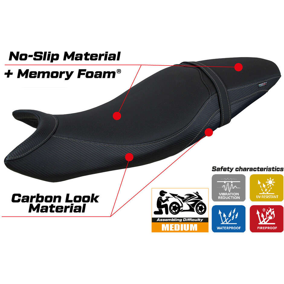 Rivestimento Sella TPZ Italia Specifico Per Suzuki SV 650 2016-2025 Modello Shibuya Comfort System