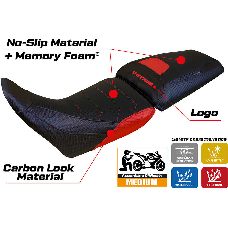 Rivestimento Sella TPZ Italia Specifico Per Suzuki V-Strom 1050 2020-2025 Modello Surat Comfort System