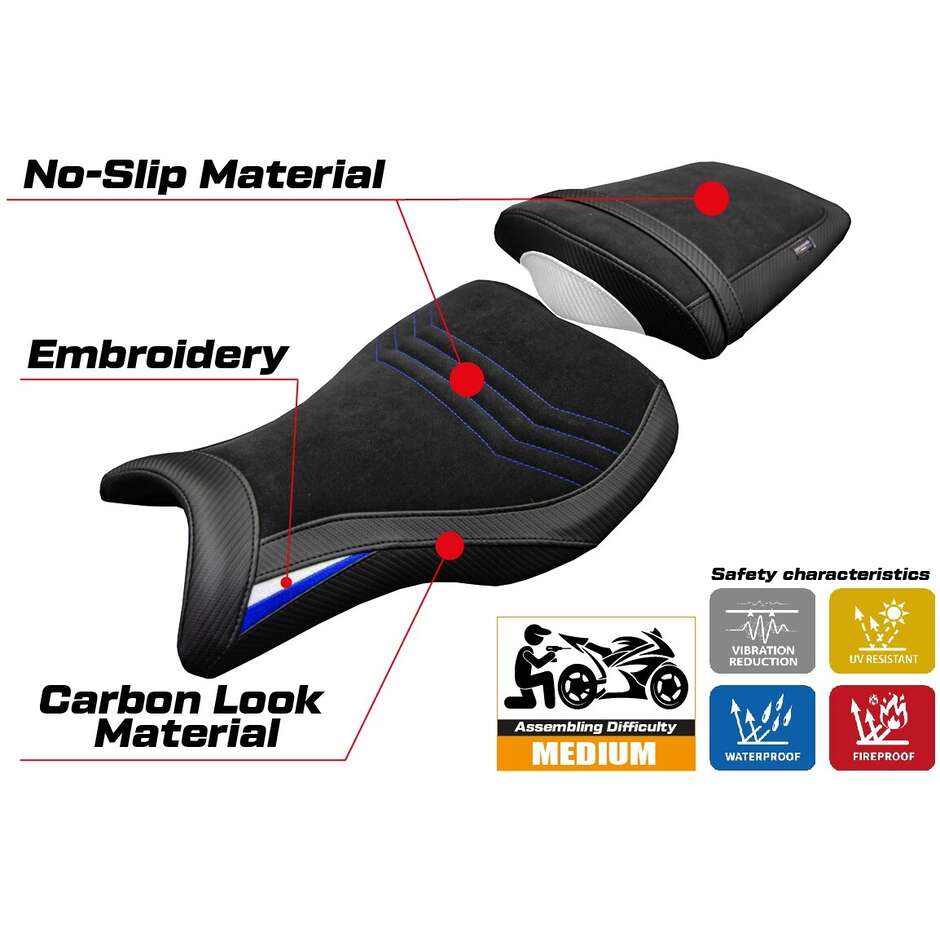 Rivestimento Sella TPZ Italia Specifico Per Triumph Daytona 675R 2006-2012 Modello Ripley Velvet