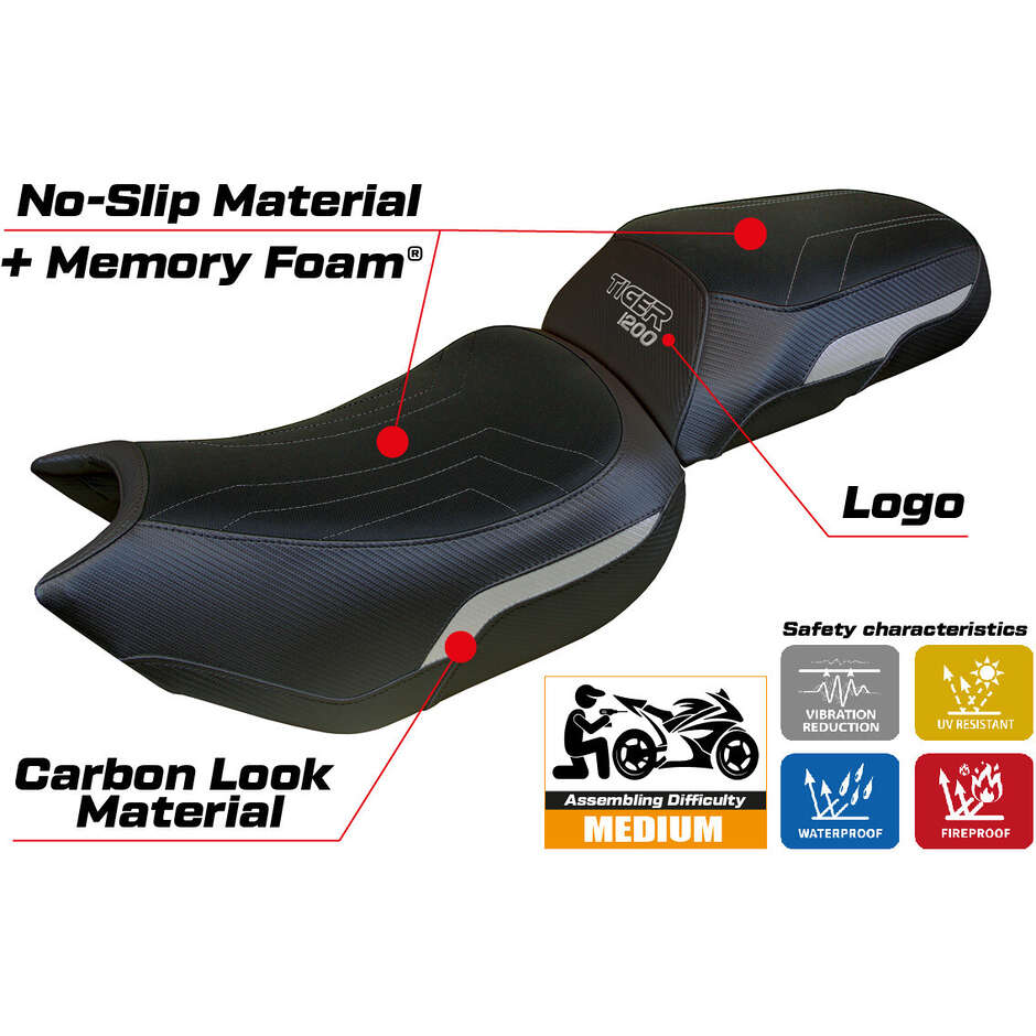 Rivestimento Sella TPZ Italia Specifico Per Triumph Tiger 1200 2022-2025 Modello Wales Comfort System