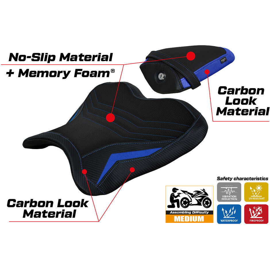 Rivestimento Sella TPZ Italia Specifico Per Yamaha R1 2015-2025 Modello Kagran Comfort System