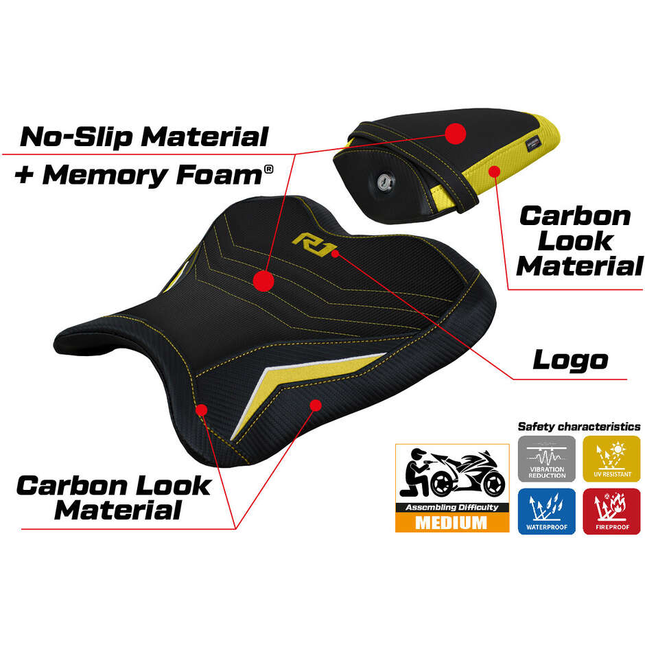 Rivestimento Sella TPZ Italia Specifico Per Yamaha R1 2015-2025 Modello Kagran Special Color Comfort System
