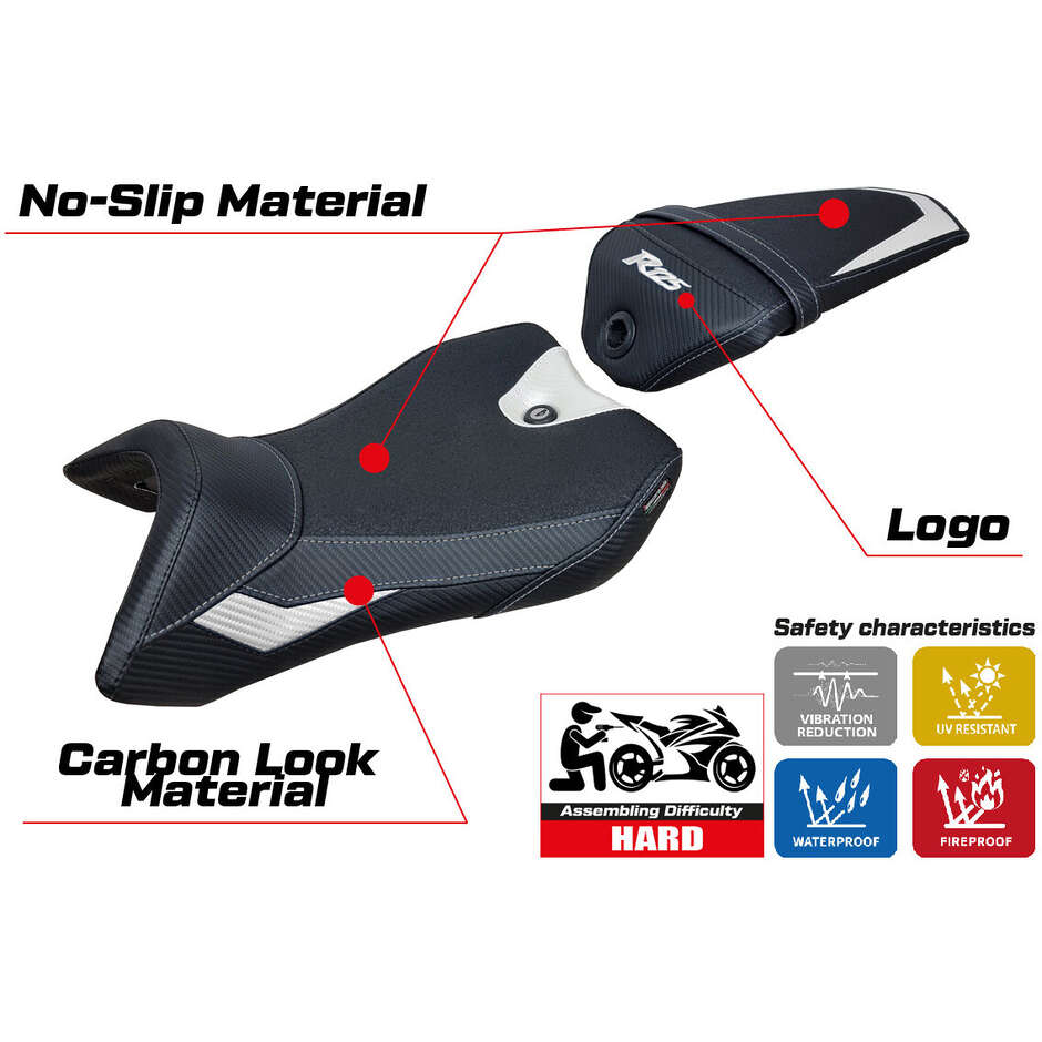Rivestimento Sella TPZ Italia Specifico Per Yamaha R125 2016 - 2018 Modello Nashik Ultragrip