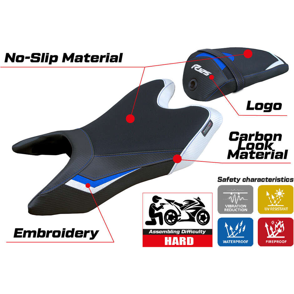 Rivestimento Sella TPZ Italia Specifico Per Yamaha R125 2019 - 2022 Modello Ashwy