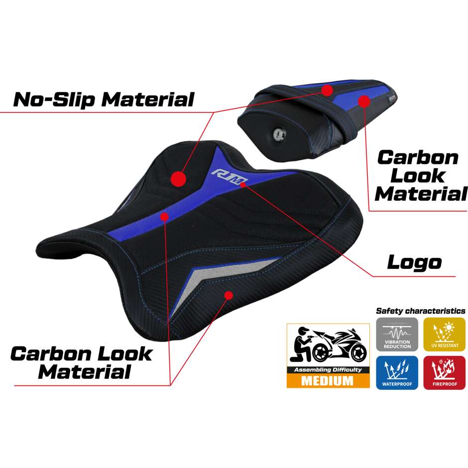 Rivestimento Sella TPZ Italia Specifico Per Yamaha R1M 2015-2025 Modello Melnik Ultragrip