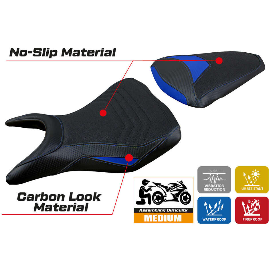 Rivestimento Sella TPZ Italia Specifico Per Yamaha R25 2014 - 2020 Modello Eraclea Ultragrip