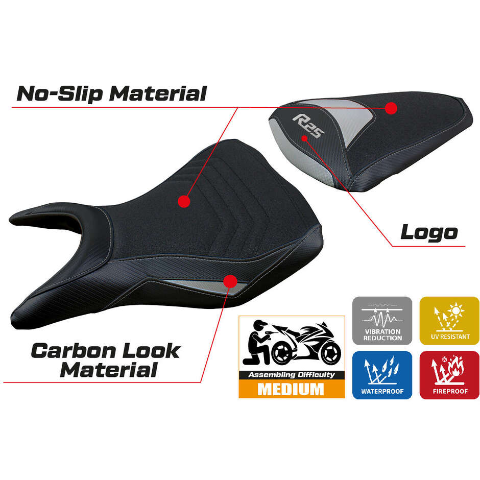 Rivestimento Sella TPZ Italia Specifico Per Yamaha R25 2014 - 2020 Modello Eraclea Ultragrip