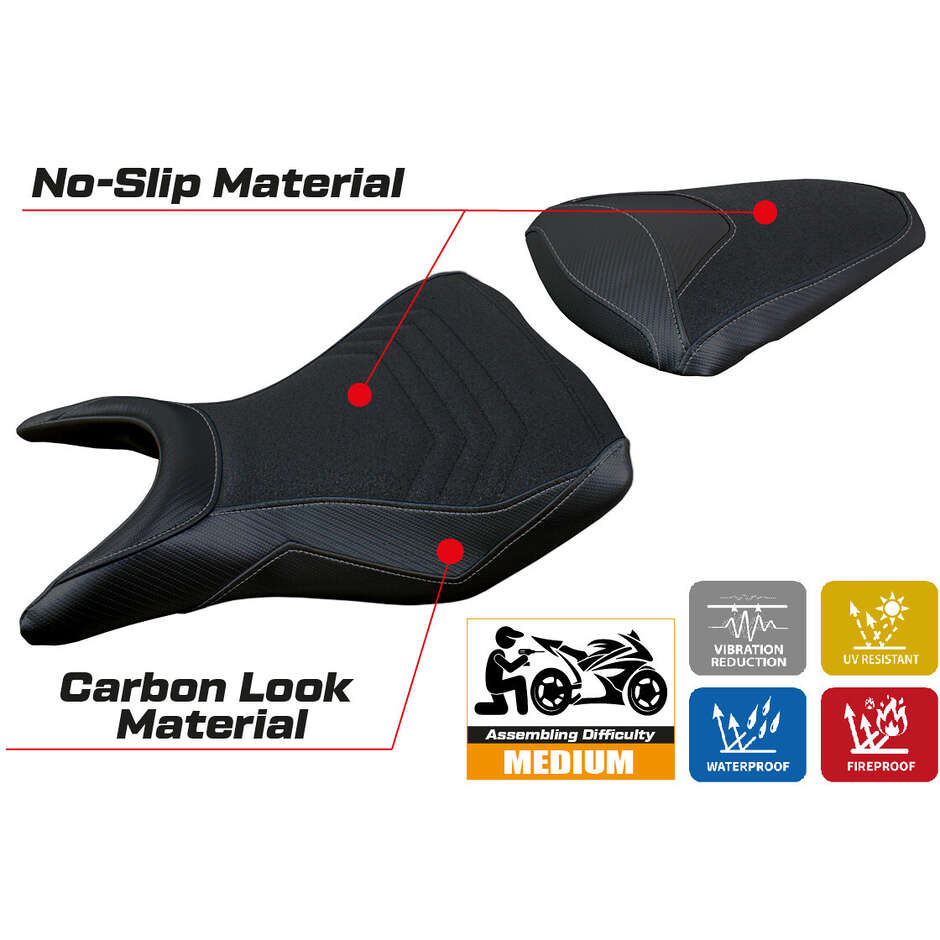 Rivestimento Sella TPZ Italia Specifico Per Yamaha R3 2015 - 2024 Modello Jesolo Ultragrip