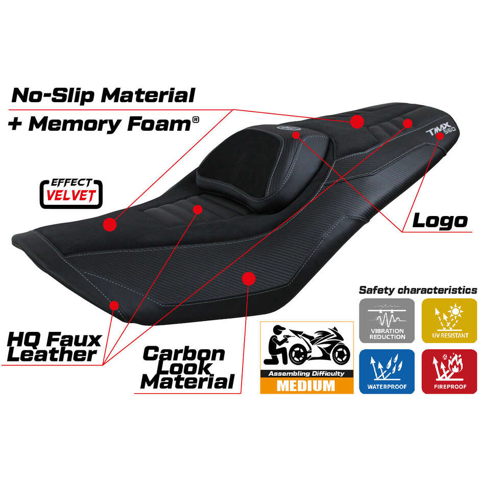 Rivestimento Sella TPZ Italia Specifico Per Yamaha T-Max 560 2022-2025 Modello Kiko Comfort System