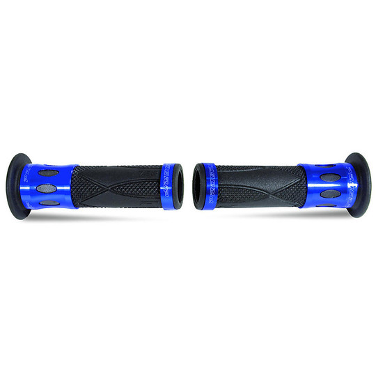 Road 728 Universal ProGrip Aluminium Grips Blue Open Ends