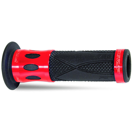 Road 728 Universal ProGrip Aluminium Grips Red Open Ends