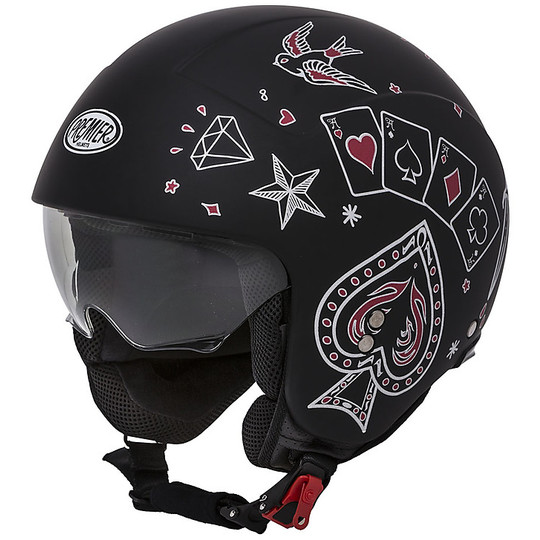 ROCKER Motorcycle Helmet Mini Jet Premier 9 BM BM Matt Black