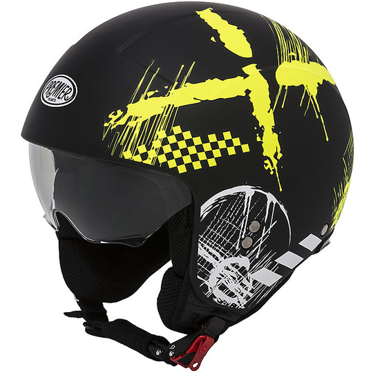ROCKER RX Y BM Mini Jet Premier Motorcycle Helmet Black Matt Yellow