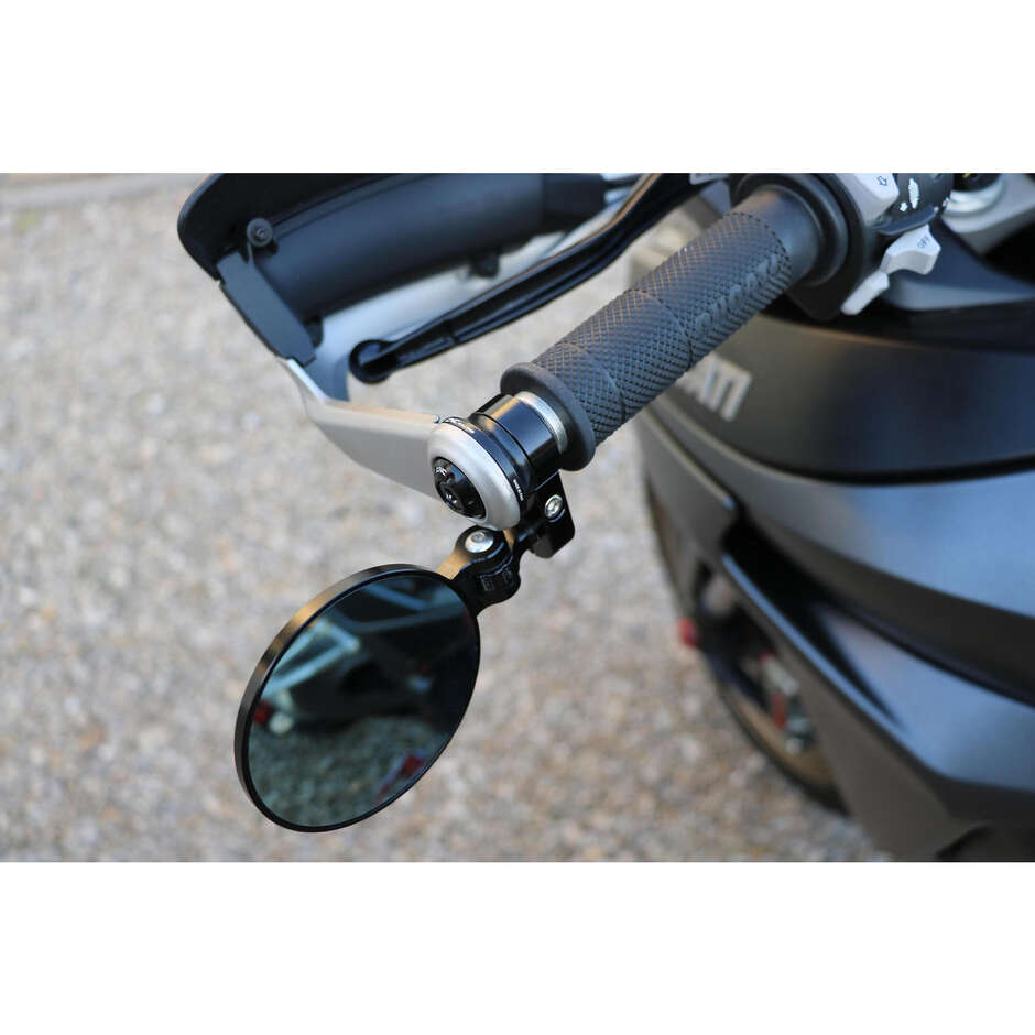 Rocket MRA03 Lenkerendenspiegeladapter für Multistrada CNC Racing, schwarz