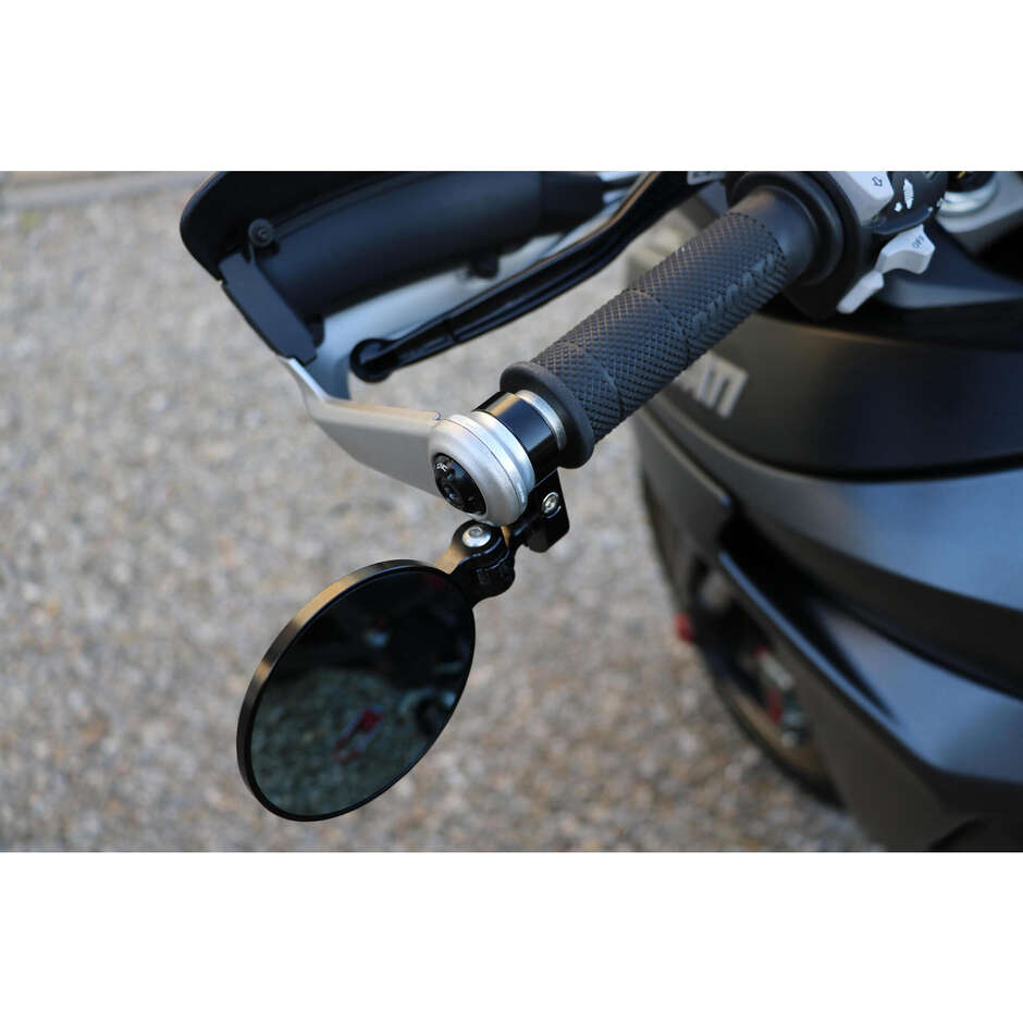 Rocket MRA03 Lenkerendenspiegeladapter für Multistrada CNC Racing Silber