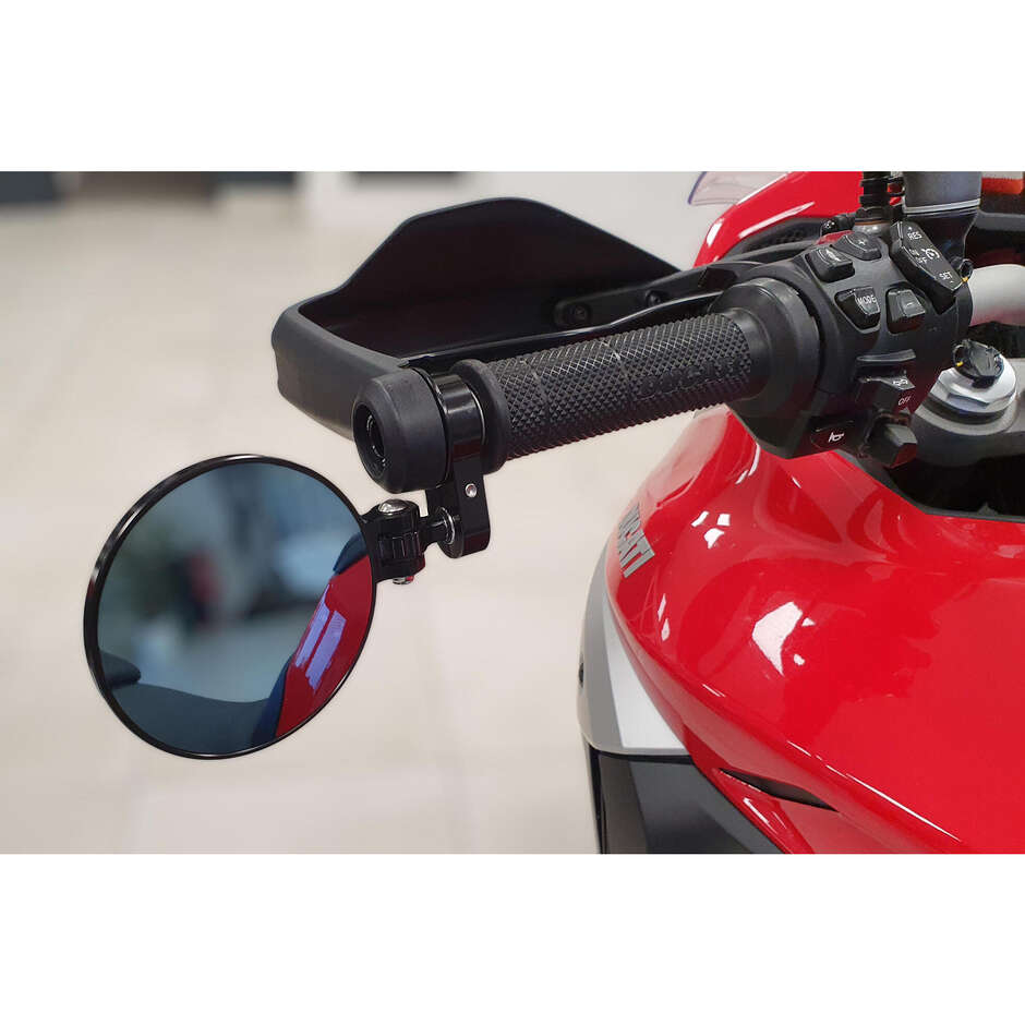 Rocket MRA06 Lenkerendenspiegeladapter für Multistrada V4 - DesertX - Hypermotard 698 Mono CNC Racing Schwarz