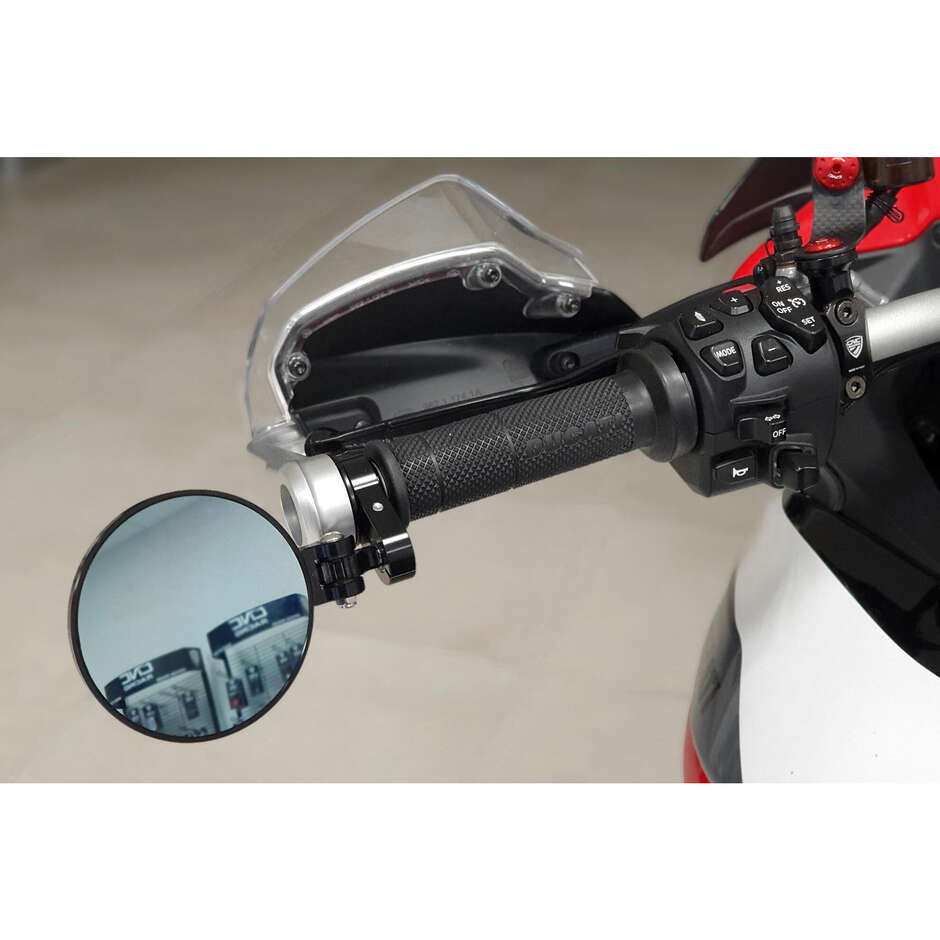 Rocket MRA06 Lenkerendenspiegeladapter für Multistrada V4 - DesertX - Hypermotard 698 Mono CNC Racing Schwarz