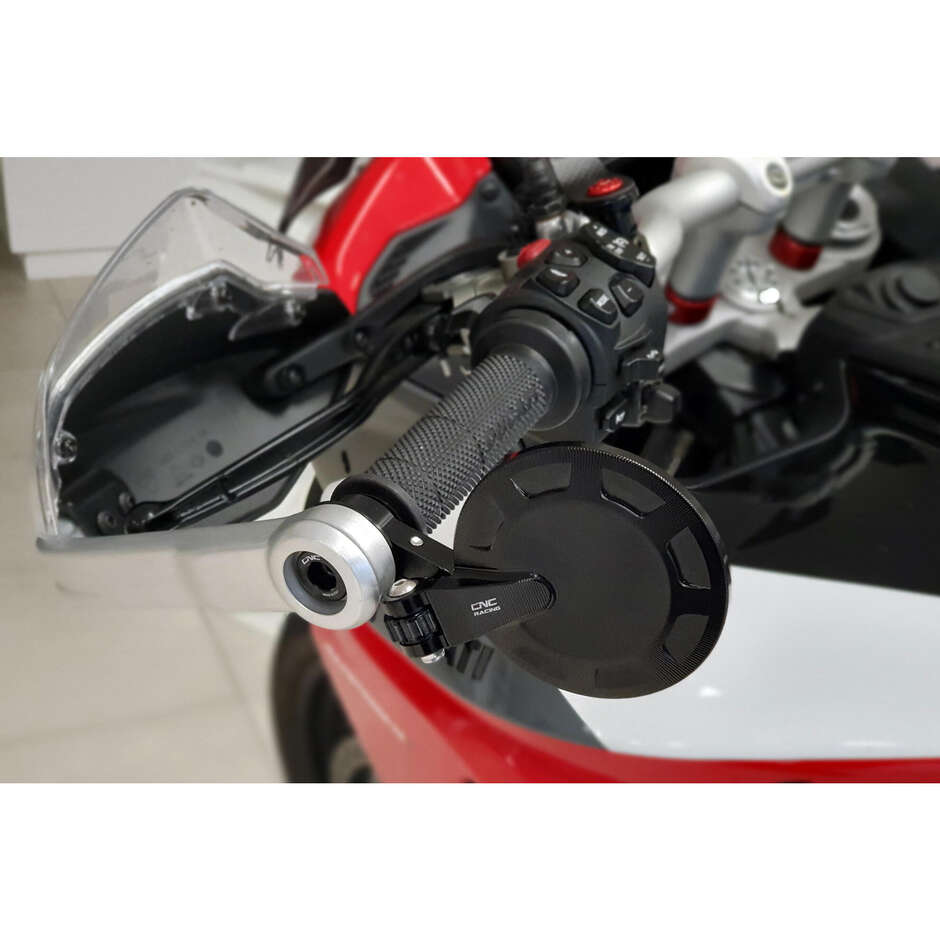 Rocket MRA06 Lenkerendenspiegeladapter für Multistrada V4 - DesertX - Hypermotard 698 Mono CNC Racing Schwarz