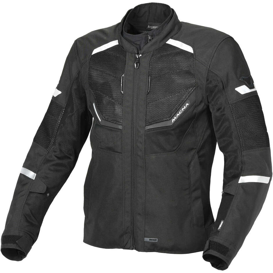 Runde schwarze Motorradjacke von Macna