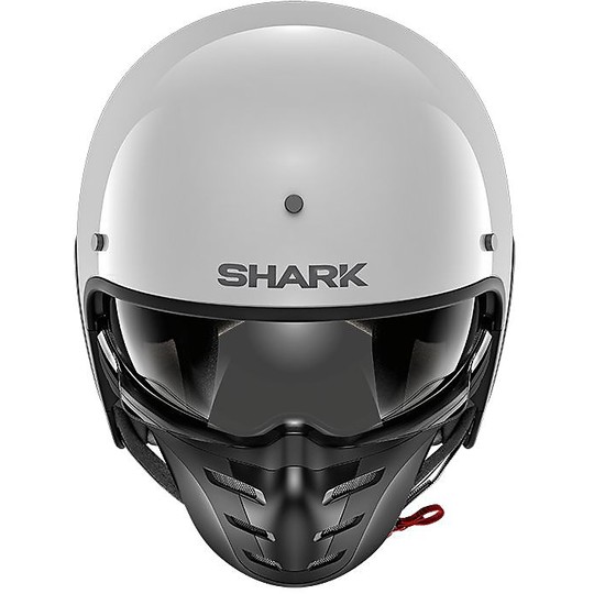 S-DRAK Shark Fiber Jet Helm Blank Weiss Glänzend