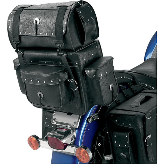 Sac de moto Sac de queue Porte-bagages All American Rider SissyBar Overnite avec rivets