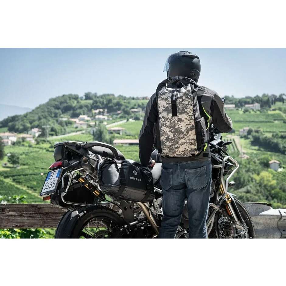 Sac à dos moto Befast BJLA075 30 litres camouflage gris