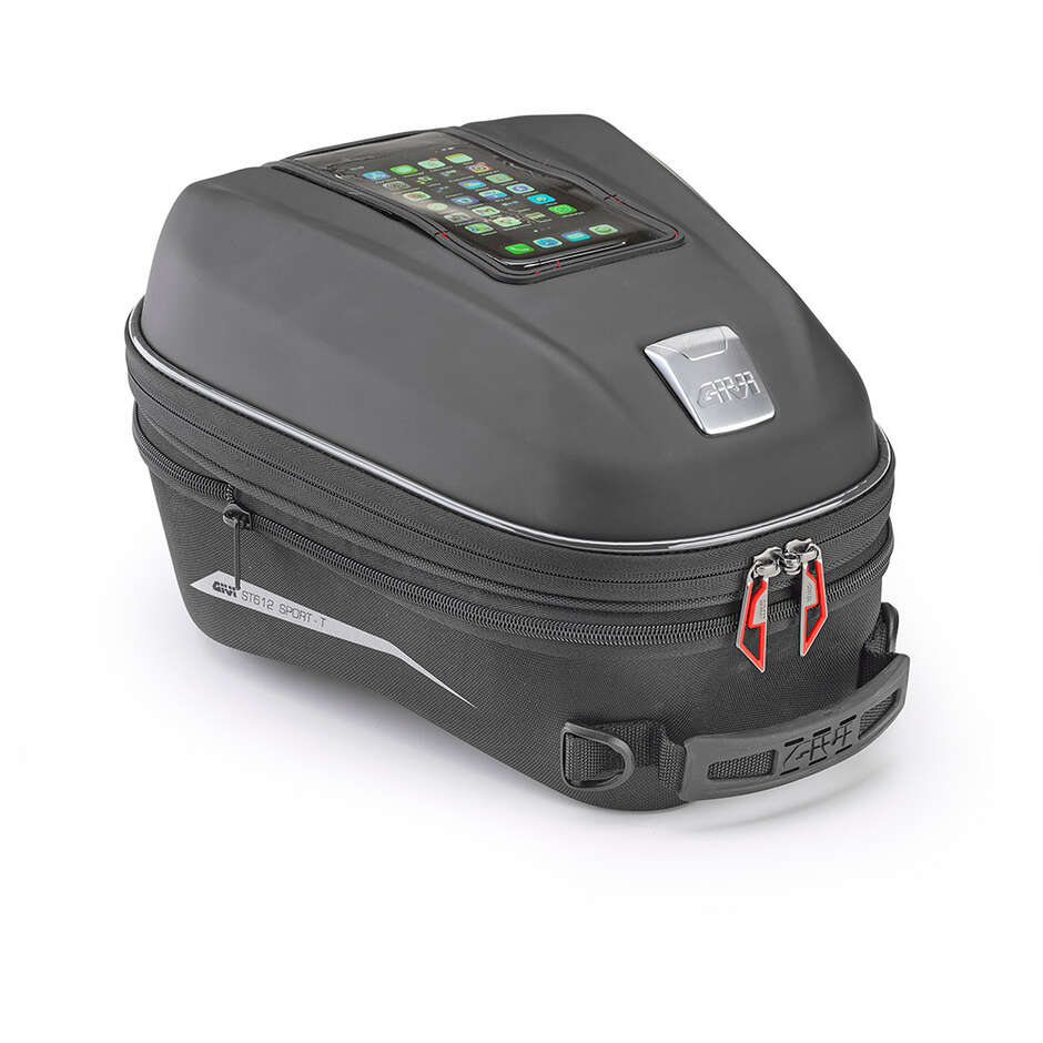 Sacoche de réservoir extensible Givi ST612+ Tanklock SPORT-T pour moto, 12 à 16 litres