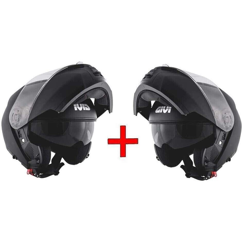 SAVINGS KIT - Pair of Givi X.20S Modular Helmets, Matt Black