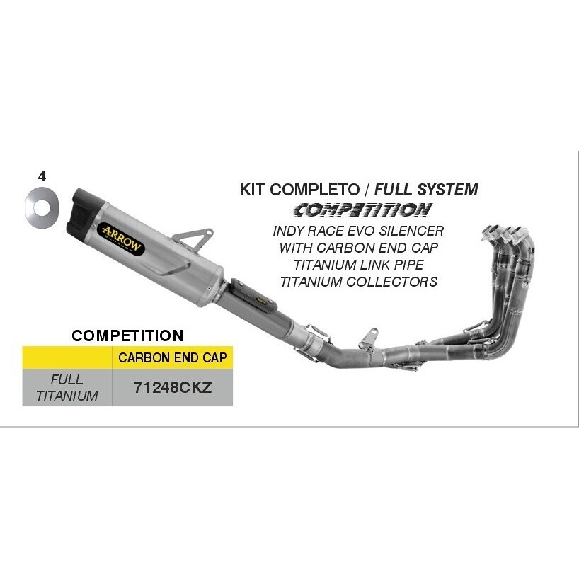 Scarico Completo Arrow COMPETITION Full Titanium con Terminale Indy Race Evo Per Honda CBR 1000 RR-R (24-25)