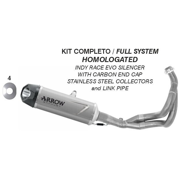 Scarico Completo Indy Race EVO titanio con fondello ca taglia un