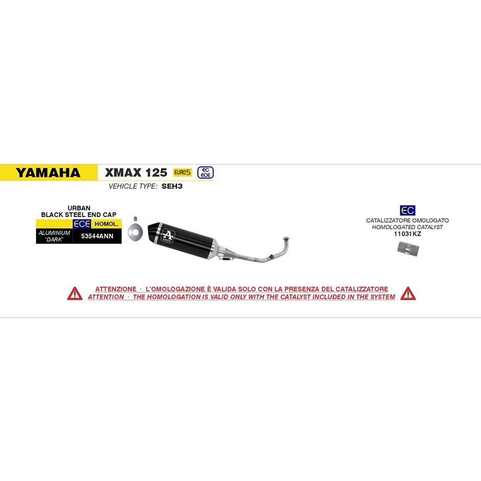 Scarico Completo Arrow Urban Alluminio Dark Fondello Dark Yamaha XMAX 125