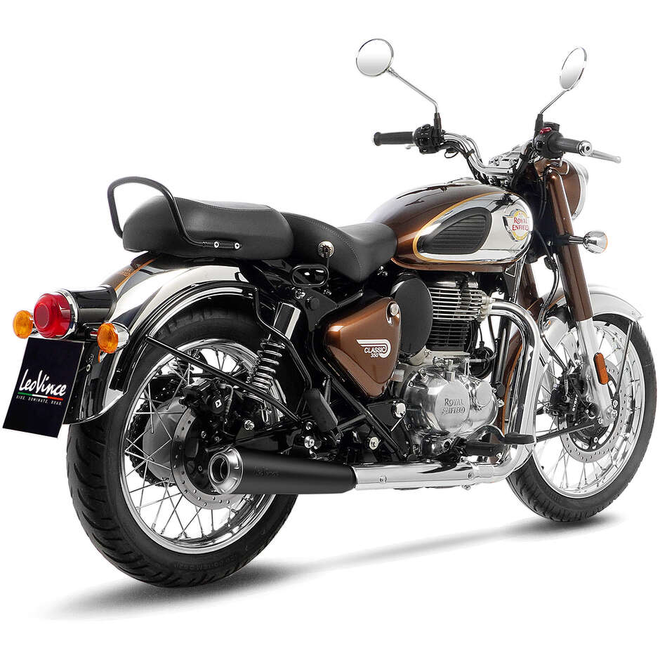 Scarico Slip-On Leovince 15008B CLASSIC RACER BLACK EDITION Specifico Per ROYAL ENFIELD Classic350 - Meteor350 (21-24)