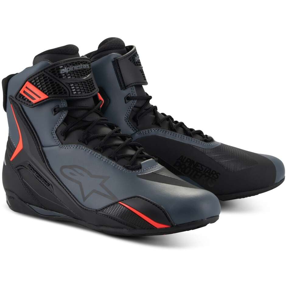 Scarpe Moto FASTER-4 Nero Grigio Rosso Fluo taglia 8.5