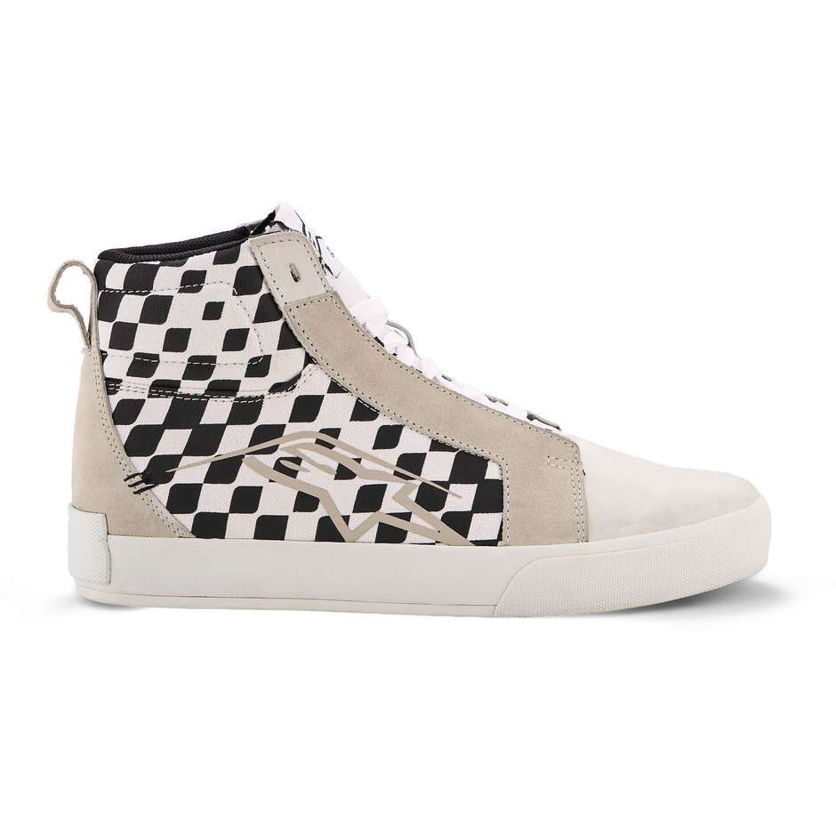 Scarpe Moto Alpinestars RIDE-63 CANVAS Scacchi Bianco Nero