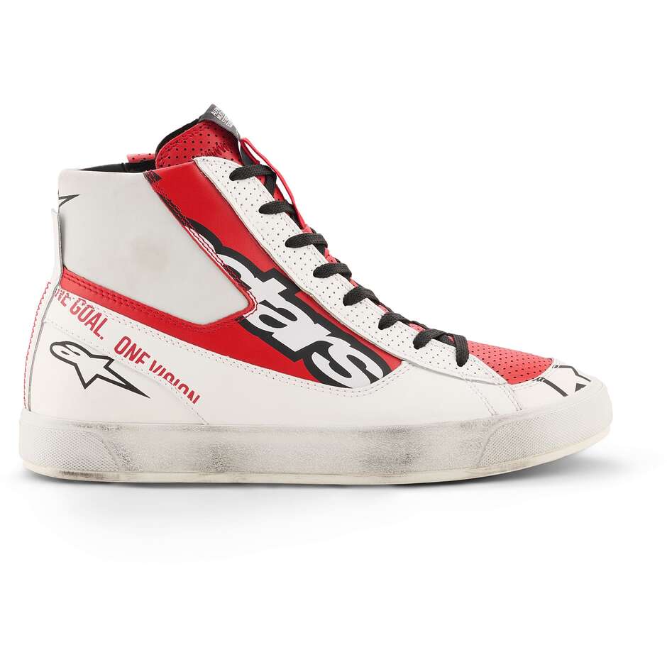 Scarpe Moto Alpinestars STATED FLAIR Bianco Rosso Brillante
