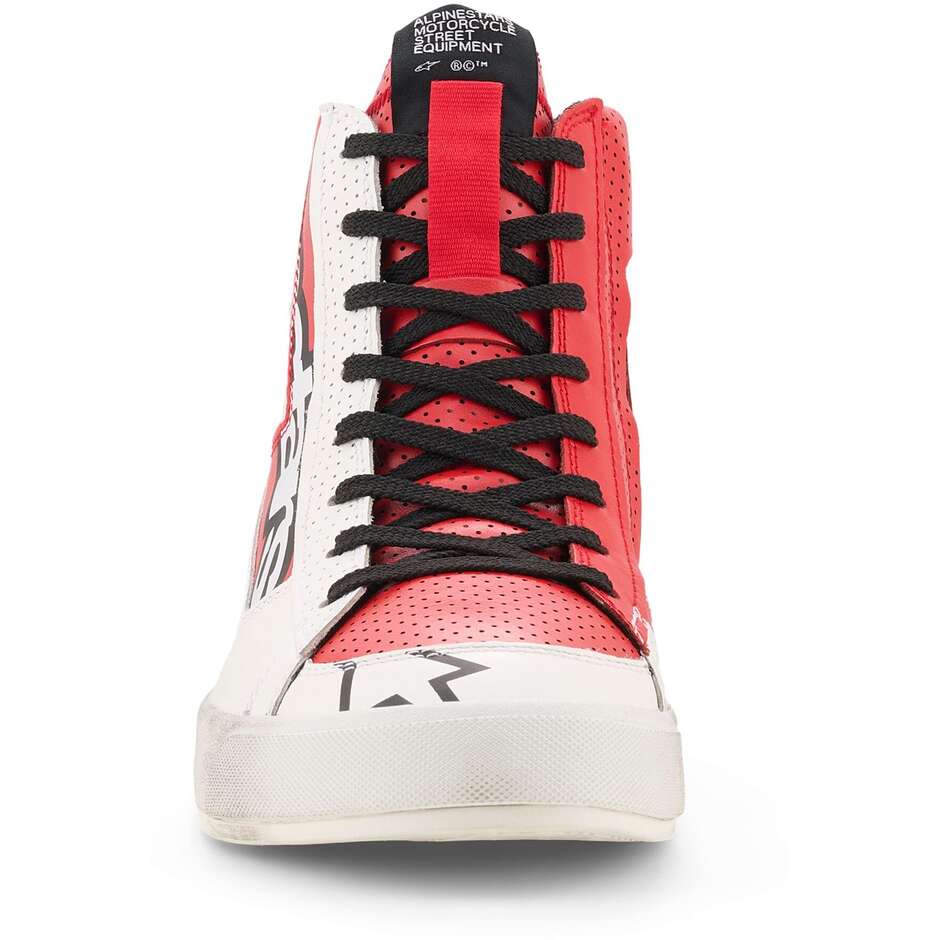 Scarpe Moto Alpinestars STATED FLAIR Bianco Rosso Brillante