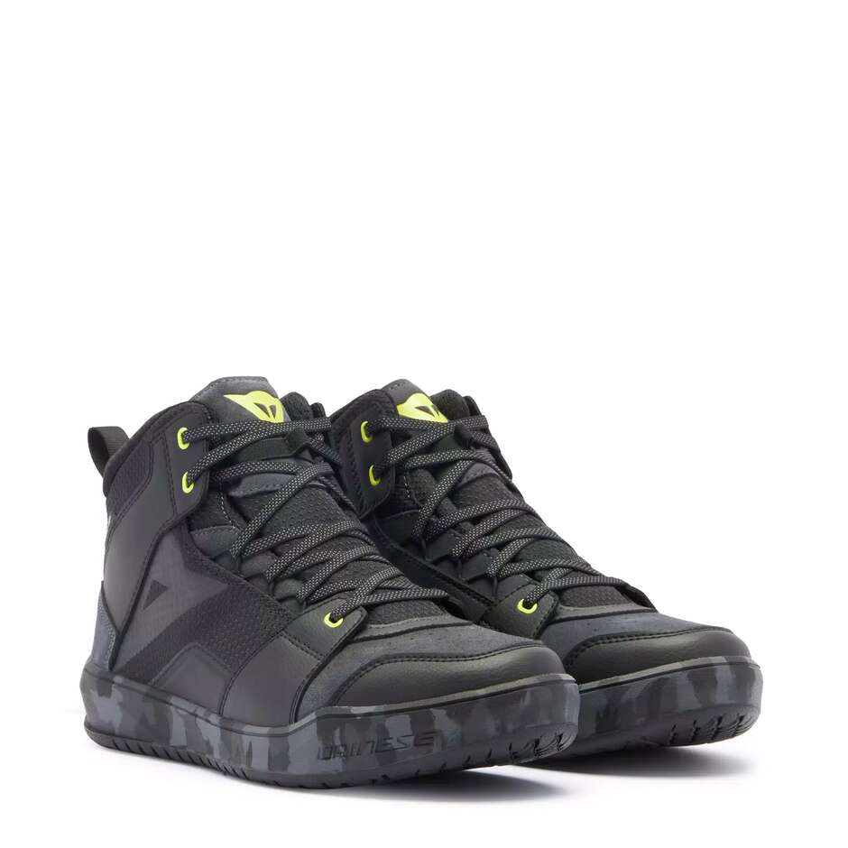 Scarpe Moto Dainese SUBURB D-WP # Nero Camo ACID Giallo