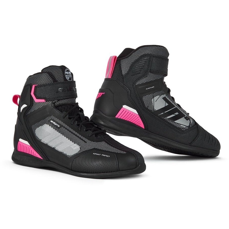 Scarpe Moto Seventy Degrees SD-BR2 VELOCE Nero Rosa